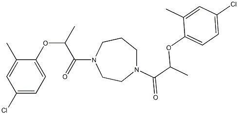 1,4-bis[2-(4-chloro-2-methylphenoxy)propanoyl]-1,4-diazepane Struktur