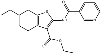 ethyl 6-ethyl-2-(nicotinamido)-4,5,6,7-tetrahydrobenzo[b]thiophene-3-carboxylate Struktur