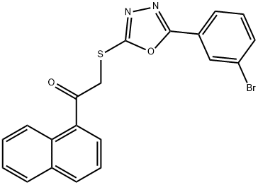 2-{[5-(3-bromophenyl)-1,3,4-oxadiazol-2-yl]sulfanyl}-1-(naphthalen-1-yl)ethanone Struktur