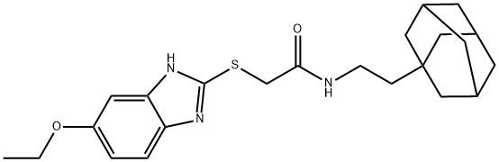 2-[(5-ethoxy-1H-benzimidazol-2-yl)sulfanyl]-N-[2-(tricyclo[3.3.1.1~3,7~]dec-1-yl)ethyl]acetamide Struktur