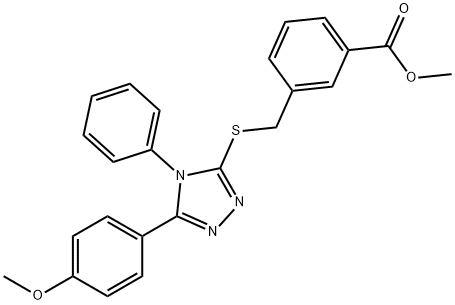 methyl 3-({[5-(4-methoxyphenyl)-4-phenyl-4H-1,2,4-triazol-3-yl]sulfanyl}methyl)benzoate Struktur