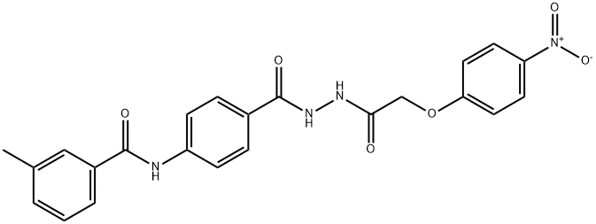 3-methyl-N-[4-({2-[(4-nitrophenoxy)acetyl]hydrazino}carbonyl)phenyl]benzamide Struktur