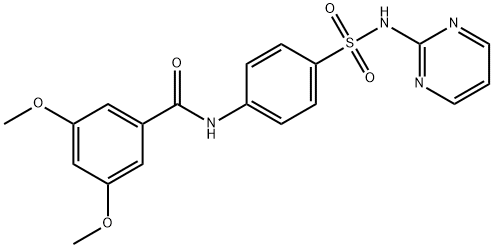 3,5-dimethoxy-N-[4-(pyrimidin-2-ylsulfamoyl)phenyl]benzamide Struktur