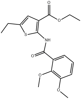 ethyl 2-(2,3-dimethoxybenzamido)-5-ethylthiophene-3-carboxylate Struktur