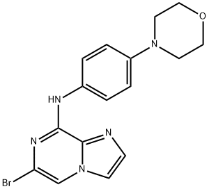 (6-Bromo-imidazo[1,2-a]pyrazin-8-yl)-(4-morpholin-4-yl-phenyl)-amine Struktur