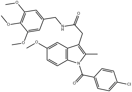 2-{1-[(4-chlorophenyl)carbonyl]-5-methoxy-2-methyl-1H-indol-3-yl}-N-(3,4,5-trimethoxybenzyl)acetamide Struktur