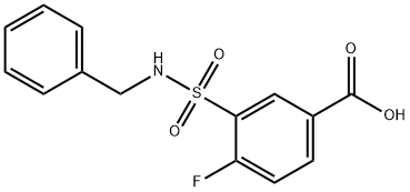 3-(N-benzylsulfamoyl)-4-fluorobenzoic acid Struktur