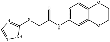 N-(2,3-dihydro-1,4-benzodioxin-6-yl)-2-(4H-1,2,4-triazol-3-ylsulfanyl)acetamide Struktur