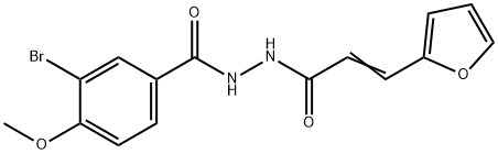 3-bromo-N'-[(2E)-3-(furan-2-yl)prop-2-enoyl]-4-methoxybenzohydrazide Struktur