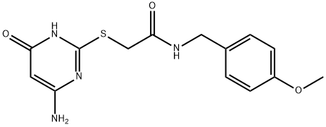 2-[(4-amino-6-oxo-1,6-dihydropyrimidin-2-yl)sulfanyl]-N-(4-methoxybenzyl)acetamide Struktur