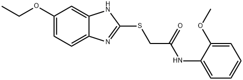 2-[(5-ethoxy-1H-benzimidazol-2-yl)sulfanyl]-N-(2-methoxyphenyl)acetamide Struktur