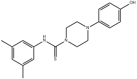 N-(3,5-dimethylphenyl)-4-(4-hydroxyphenyl)piperazine-1-carbothioamide Struktur