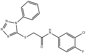 N-(3-chloro-4-fluorophenyl)-2-[(1-phenyl-1H-tetrazol-5-yl)sulfanyl]acetamide Struktur