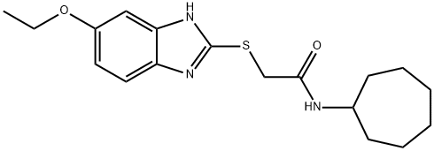 N-cycloheptyl-2-[(5-ethoxy-1H-benzimidazol-2-yl)sulfanyl]acetamide Struktur