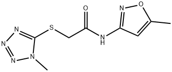 N-(5-methyl-3-isoxazolyl)-2-[(1-methyl-1H-tetraazol-5-yl)sulfanyl]acetamide Struktur