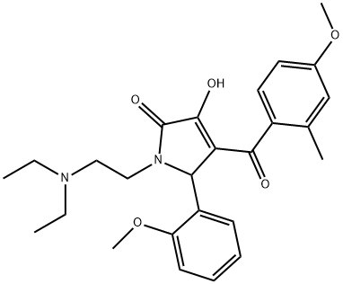 1-(2-(diethylamino)ethyl)-3-hydroxy-4-(4-methoxy-2-methylbenzoyl)-5-(2-methoxyphenyl)-1H-pyrrol-2(5H)-one Struktur