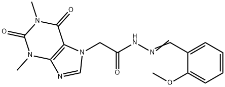 2-(1,3-dimethyl-2,6-dioxo-1,2,3,6-tetrahydro-7H-purin-7-yl)-N'-[(E)-(2-methoxyphenyl)methylidene]acetohydrazide Struktur