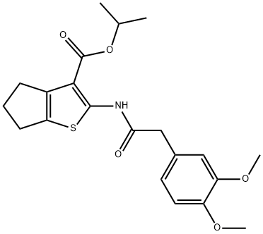 isopropyl 2-(2-(3,4-dimethoxyphenyl)acetamido)-5,6-dihydro-4H-cyclopenta[b]thiophene-3-carboxylate Struktur