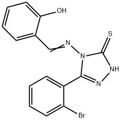 (E)-2-(((3-(2-bromophenyl)-5-mercapto-4H-1,2,4-triazol-4-yl)imino)methyl)phenol Struktur