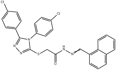 2-{[4,5-bis(4-chlorophenyl)-4H-1,2,4-triazol-3-yl]sulfanyl}-N'-[(Z)-naphthalen-1-ylmethylidene]acetohydrazide Struktur