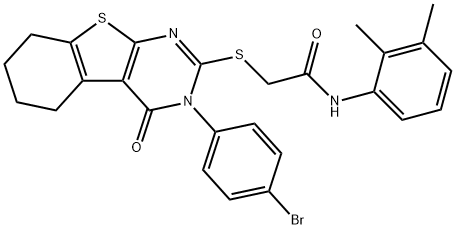 2-{[3-(4-bromophenyl)-4-oxo-3,4,5,6,7,8-hexahydro[1]benzothieno[2,3-d]pyrimidin-2-yl]sulfanyl}-N-(2,3-dimethylphenyl)acetamide Struktur