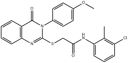 N-(3-chloro-2-methylphenyl)-2-{[3-(4-methoxyphenyl)-4-oxo-3,4-dihydroquinazolin-2-yl]sulfanyl}acetamide Struktur