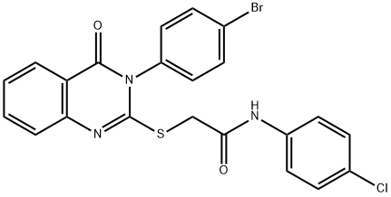 2-{[3-(4-bromophenyl)-4-oxo-3,4-dihydroquinazolin-2-yl]sulfanyl}-N-(4-chlorophenyl)acetamide Struktur