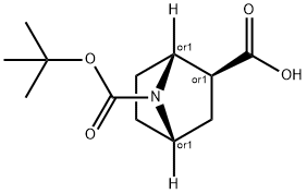 (1R,2S,4S)-7-Azabicyclo[2.2.1]heptane-2,7-dicarboxylic acid 7-tert-butyl ester Struktur