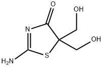 2-amino-5,5-bis(hydroxymethyl)-1,3-thiazol-4(5H)-one Struktur