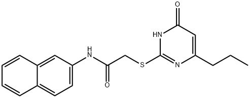 2-[(4-hydroxy-6-propylpyrimidin-2-yl)sulfanyl]-N-(naphthalen-2-yl)acetamide Struktur