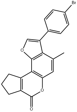 3-(4-bromophenyl)-4-methyl-9,10-dihydrocyclopenta[c]furo[2,3-f]chromen-7(8H)-one Struktur