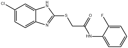 2-[(5-chloro-1H-benzimidazol-2-yl)sulfanyl]-N-(2-fluorophenyl)acetamide Struktur