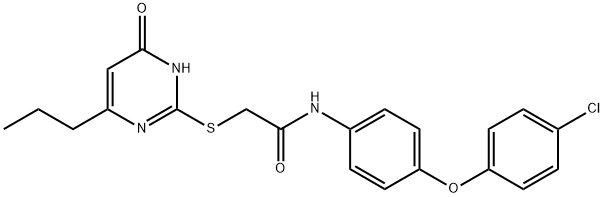 N-[4-(4-chlorophenoxy)phenyl]-2-[(4-hydroxy-6-propylpyrimidin-2-yl)sulfanyl]acetamide Struktur