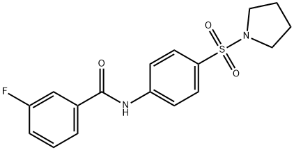 3-fluoro-N-[4-(pyrrolidin-1-ylsulfonyl)phenyl]benzamide Struktur