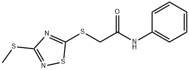 2-{[3-(methylsulfanyl)-1,2,4-thiadiazol-5-yl]sulfanyl}-N-phenylacetamide Struktur