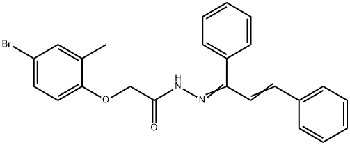 2-(4-bromo-2-methylphenoxy)-N'-(1,3-diphenyl-2-propen-1-ylidene)acetohydrazide Struktur