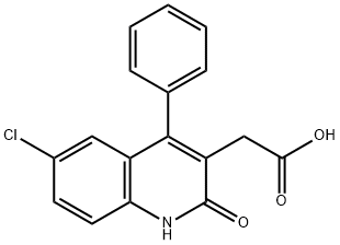 (6-Chloro-2-oxo-4-phenyl-1,2-dihydro-quinolin-3-yl)-acetic acid Struktur