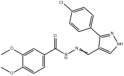 (Z)-N'-((3-(4-chlorophenyl)-1H-pyrazol-4-yl)methylene)-3,4-dimethoxybenzohydrazide Struktur