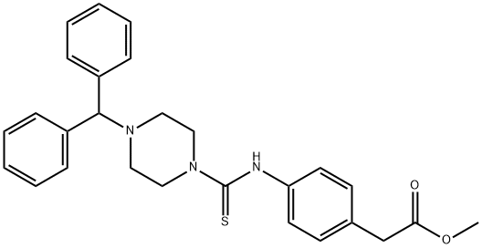 methyl [4-({[4-(diphenylmethyl)piperazin-1-yl]carbonothioyl}amino)phenyl]acetate Struktur