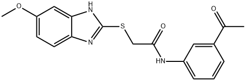 N-(3-acetylphenyl)-2-[(5-methoxy-1H-benzimidazol-2-yl)sulfanyl]acetamide Struktur