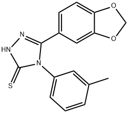 5-(1,3-benzodioxol-5-yl)-4-(3-methylphenyl)-4H-1,2,4-triazole-3-thiol Struktur