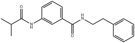 3-[(2-methylpropanoyl)amino]-N-(2-phenylethyl)benzamide Struktur