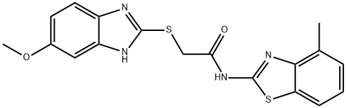 2-[(5-methoxy-1H-benzimidazol-2-yl)sulfanyl]-N-(4-methyl-1,3-benzothiazol-2-yl)acetamide Struktur