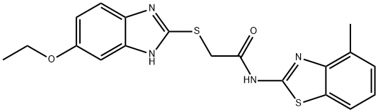 2-[(5-ethoxy-1H-benzimidazol-2-yl)sulfanyl]-N-(4-methyl-1,3-benzothiazol-2-yl)acetamide Struktur