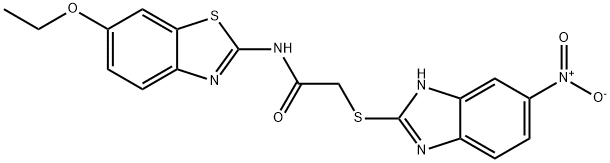 N-(6-ethoxy-1,3-benzothiazol-2-yl)-2-[(5-nitro-1H-benzimidazol-2-yl)sulfanyl]acetamide Struktur