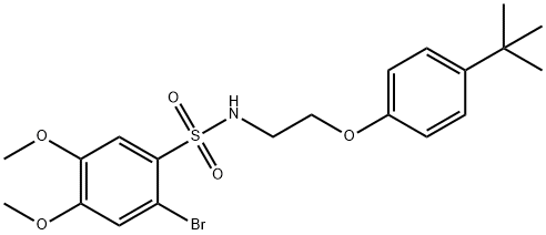 2-bromo-N-[2-(4-tert-butylphenoxy)ethyl]-4,5-dimethoxybenzenesulfonamide Struktur