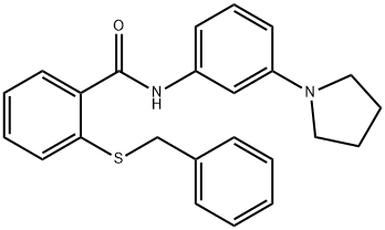 2-(benzylsulfanyl)-N-[3-(pyrrolidin-1-yl)phenyl]benzamide Struktur