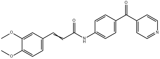 (2E)-3-(3,4-dimethoxyphenyl)-N-[4-(pyridin-4-ylcarbonyl)phenyl]prop-2-enamide Struktur