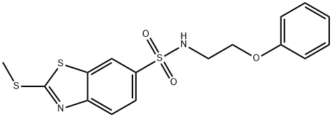 2-(methylsulfanyl)-N-(2-phenoxyethyl)-1,3-benzothiazole-6-sulfonamide Struktur