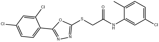 N-(5-chloro-2-methylphenyl)-2-{[5-(2,4-dichlorophenyl)-1,3,4-oxadiazol-2-yl]sulfanyl}acetamide Struktur